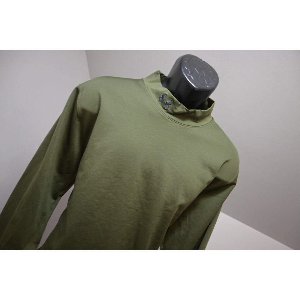 Under Armour ColdGear Infrared Shirt Mens 2XL Olive Green Mock Neck Fitted EUC